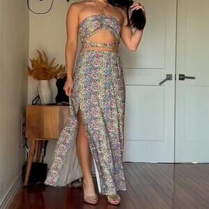 Gorgeous Floral Midi Skirt Set